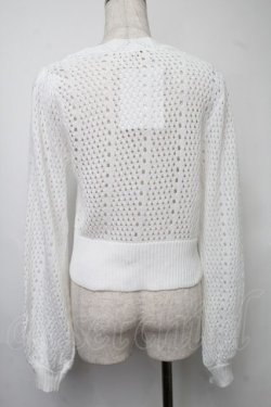画像2: axes femme POETIQUE / 透かし編みショートニットカーデ  白 S-25-07-30-013-AX-TO-AS-ZS