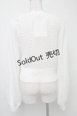 画像2: axes femme POETIQUE / 透かし編みショートニットカーデ  白 S-25-07-30-013-AX-TO-AS-ZS