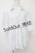 axes femme / バックレースシャツ  ブルー S-25-07-30-014-AX-TO-AS-ZI