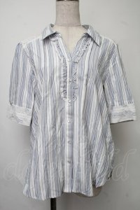 axes femme / バックレースシャツ  ブルー S-25-07-30-014-AX-TO-AS-ZI