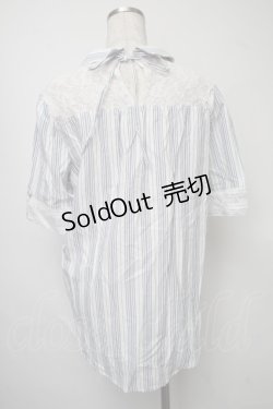 画像2: axes femme / バックレースシャツ  ブルー S-25-07-30-014-AX-TO-AS-ZI
