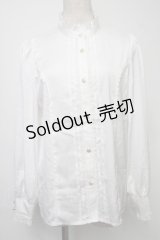 axes femme kawaii / ストライプサテンブラウス  白 S-25-07-30-015-AX-TO-HR-ZS