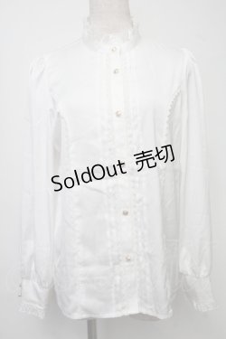 画像1: axes femme kawaii / ストライプサテンブラウス  白 S-25-07-30-015-AX-TO-HR-ZS