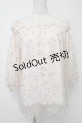 LODISPOTTO / フラワー刺繍オフショルトップス  ピンク S-25-07-30-020-LO-TO-HR-ZS