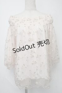 LODISPOTTO / フラワー刺繍オフショルトップス  ピンク S-25-07-30-020-LO-TO-HR-ZS