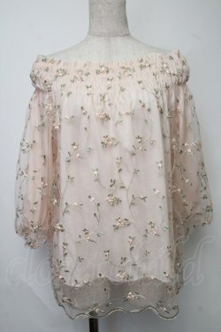 画像1: LODISPOTTO / フラワー刺繍オフショルトップス  ピンク S-25-07-30-020-LO-TO-HR-ZS