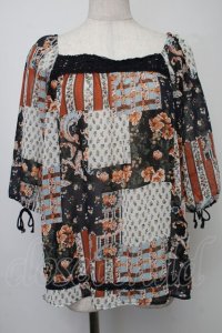 axes femme / チュニック  黒x白 S-25-07-30-023-AX-OP-AS-ZT1222K