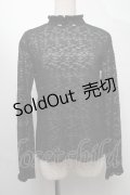 axes femme POETIQUE / 長袖シアーレーストップス  黒 S-25-07-30-024-AX-TO-HR-ZI