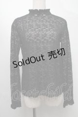 axes femme POETIQUE / 長袖シアーレーストップス  黒 S-25-07-30-024-AX-TO-HR-ZI