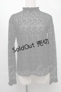 axes femme POETIQUE / 長袖シアーレーストップス  黒 S-25-07-30-024-AX-TO-HR-ZI