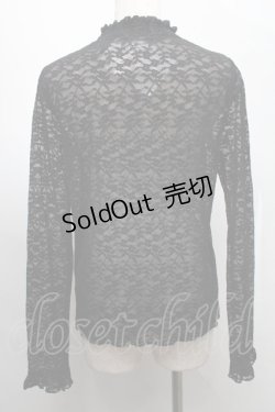 画像2: axes femme POETIQUE / 長袖シアーレーストップス  黒 S-25-07-30-024-AX-TO-HR-ZI