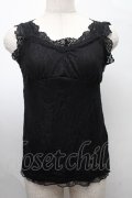 axes femme / クロス総レース2WAYタンク  黒 S-25-07-30-025-AX-TO-HR-ZS