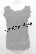 axes femme / クロス総レース2WAYタンク  黒 S-25-07-30-025-AX-TO-HR-ZS