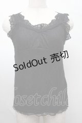 axes femme / クロス総レース2WAYタンク  黒 S-25-07-30-025-AX-TO-HR-ZS