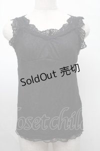 axes femme / クロス総レース2WAYタンク  黒 S-25-07-30-025-AX-TO-HR-ZS