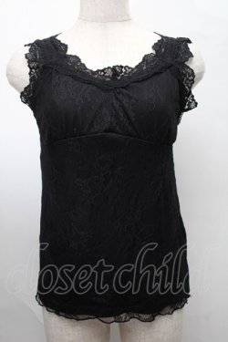 画像1: axes femme / クロス総レース2WAYタンク  黒 S-25-07-30-025-AX-TO-HR-ZS