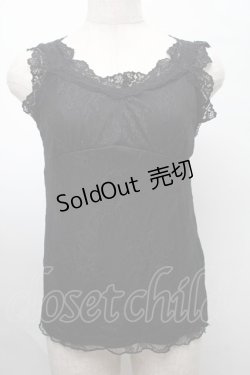 画像1: axes femme / クロス総レース2WAYタンク  黒 S-25-07-30-025-AX-TO-HR-ZS
