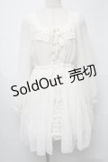 LIZ LISA / シフォンプリーツ長袖ワンピース  オフ S-25-07-30-027-LO-OP-AS-ZS