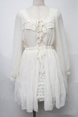 LIZ LISA / シフォンプリーツ長袖ワンピース  オフ S-25-07-30-027-LO-OP-AS-ZS