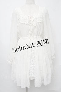 LIZ LISA / シフォンプリーツ長袖ワンピース  オフ S-25-07-30-027-LO-OP-AS-ZS