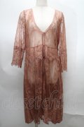 axes femme / バックプリーツレースガウン  オレンジブラウン S-25-07-30-037-AX-TO-AS-ZS