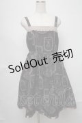 axes femme / アンティークラベルptワンピース  黒 S-25-07-31-047-AX-OP-AS-ZS