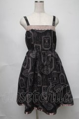 axes femme / アンティークラベルptワンピース  黒 S-25-07-31-047-AX-OP-AS-ZS