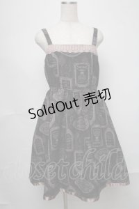 axes femme / アンティークラベルptワンピース  黒 S-25-07-31-047-AX-OP-AS-ZS