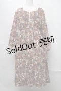 axes femme / 胸元シャーリング&レース花柄ワンピース  オフ S-25-07-31-048-AX-OP-AS-ZI