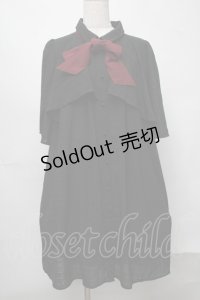axes femme / ケープデザインワンピース  黒 S-25-07-31-050-AX-OP-AS-ZS