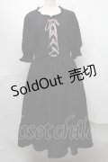 m petit by misako / AMレースアップワンピース  黒 S-25-07-31-051-LO-OP-HR-ZS