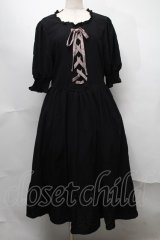 m petit by misako / AMレースアップワンピース  黒 S-25-07-31-051-LO-OP-HR-ZS