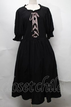 画像1: m petit by misako / AMレースアップワンピース  黒 S-25-07-31-051-LO-OP-HR-ZS