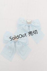 LOLITA / ビジューリボンクリップ  サックス S-25-07-31-007-LO-AC-HR-ZS