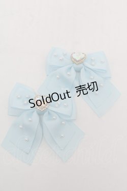画像1: LOLITA / ビジューリボンクリップ  サックス S-25-07-31-007-LO-AC-HR-ZS