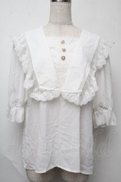 画像1: axes femme kawaii / マリアンヌブラウス  白 S-25-07-31-012-AX-BL-HR-ZS