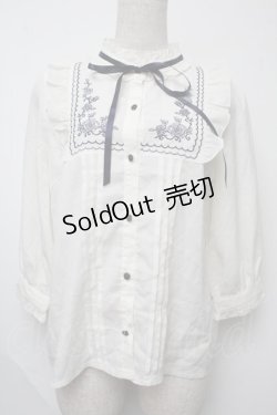 画像1: axes femme / クラシカル刺繍七分袖ブラウス  オフ S-25-07-31-014-AX-BL-AS-ZS