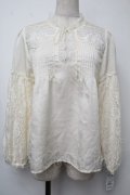 axes femme NOSTALGIE / ドビーシフォンピンタックブラウス  オフ S-25-07-31-017-AX-BL-AS-ZS
