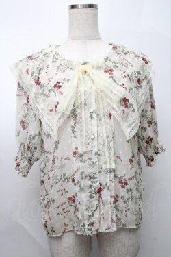 画像1: axes femme / ビッグ襟リボン付ブラウス  オフ S-25-07-31-020-AX-BL-AS-ZS
