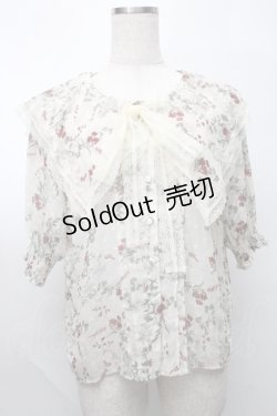 画像1: axes femme / ビッグ襟リボン付ブラウス  オフ S-25-07-31-020-AX-BL-AS-ZS