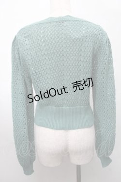画像2: axes femme POETIQUE / 透かし編みショートニットカーデ  グリーン S-25-07-31-021-AX-TO-AS-ZI