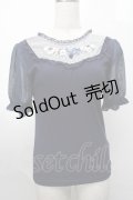 axes femme POETIQUE / ブーケリボン刺繍リブプルオーバー  紺 S-25-07-31-022-AX-TO-AS-ZS