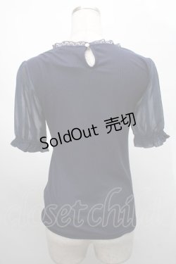 画像2: axes femme POETIQUE / ブーケリボン刺繍リブプルオーバー  紺 S-25-07-31-022-AX-TO-AS-ZS