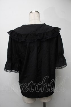 画像2: axes femme POETIQUE / ビックカラーパフブラウス  黒 S-25-07-31-026-AX-BL-AS-ZS