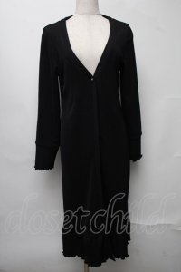 axes femme / 後ろプリーツロングカーディガン  黒 S-25-07-31-027-AX-TO-AS-ZI