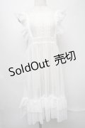 axes femme kawaii / ドットチュールエプロン  白 S-25-07-31-030-AX-OP-HR-ZS