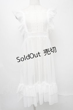 画像1: axes femme kawaii / ドットチュールエプロン  白 S-25-07-31-030-AX-OP-HR-ZS