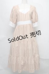 HirokoTokumine / チェックワンピース  ベージュ S-25-07-31-037-LO-OP-AS-ZS