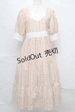 画像1: HirokoTokumine / チェックワンピース  ベージュ S-25-07-31-037-LO-OP-AS-ZS