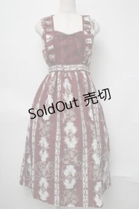 axes femme / 薔薇ストライプロングワンピース  ワイン S-25-07-31-038-AX-OP-AS-ZS